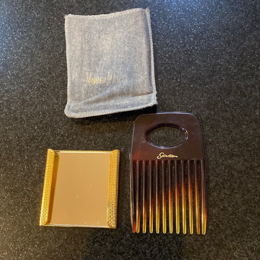 Vintage Neiman Marcus Mirror And Pocket Comb Set